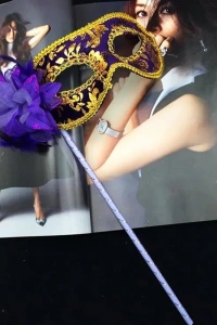 Lüks Taşlı Saplı Balo Maskesi Mor Renk