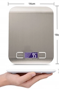 Lüx Dijital Mutfak Terazisi 5 Kg 1 Gr Hassas Paslanmaz Çelik + Pil
