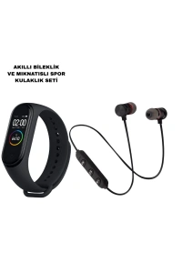 M6 Akıllı Bileklik ve Bluetooth Spor Kulaklık 2’li Set