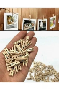 Mandal Mini Ahşap Mandal (10 Adet)