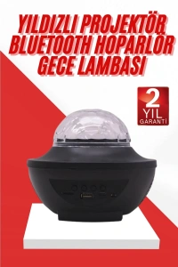 Masa ve Gece Lambası Renkli Projektör Işıklı Disko Topu Bluetooth Hoparlör