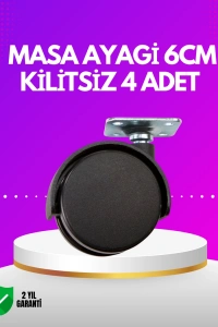 Masa ve Koltuk İçin Kilitsiz Tekerlek Seti 6 cm