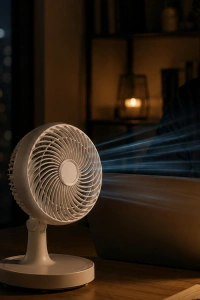 Masaüstü Mini Fan Sessiz Çalışan 2 Hızlı Otomatik Salınımlı Fan