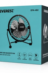 Masaüstü Mini USB Fan - Metal Gövdeli - Ultra Sessiz
