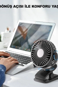 Masaüstü Şarjlı Klipsli Portatif Fan