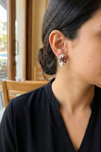 Maske Model Pirinç Kadın Küpe