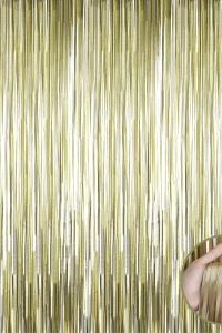 Mat Altın Püsküllü Kapı Perdesi