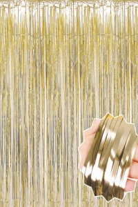 Mat Altın Püsküllü Kapı Perdesi