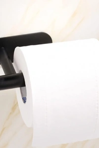 Mat Siyah Kendinden Yapışkanlı Tuvalet Kağıtlığı