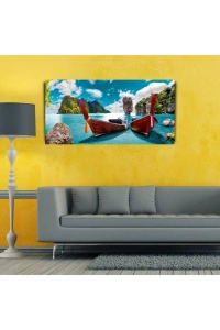 Mavi Ada Canvas Tablo (60x120)