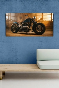 Mavi Harley - Davidson Kanvas Tablo 60 x 120