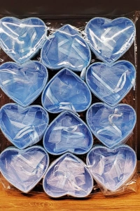 Mavi Kalp Tasarımlı Tül Kese