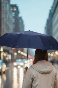 Mavi Kılıflı Otomatik Kompakt Şemsiye