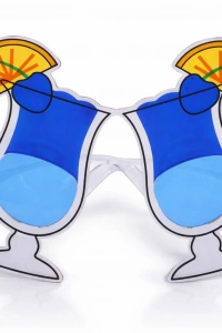 Mavi Kokteyl Bardak Parti Gözlüğü