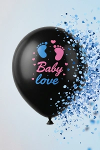 Mavi Konfetili Cinsiyet Balonu