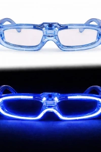Mavi LED Işıklı Parti Gözlüğü - 3 Modlu