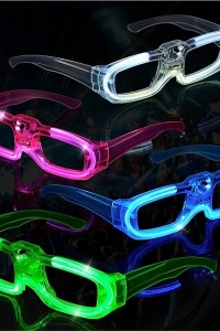 Mavi LED Işıklı Parti Gözlüğü - 3 Modlu