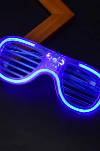 Mavi Led Işıklı Parti Gözlüğü - Neon 3 Modlu