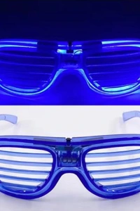 Mavi Led Işıklı Parti Gözlüğü - Neon 3 Modlu