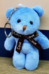 Mavi Peluş Ayıcık Anahtarlık