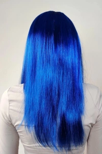 Mavi Renk Uzun Parti Peruğu