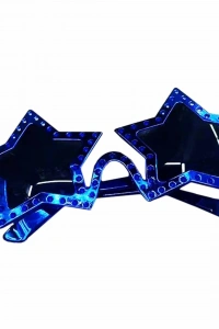 Mavi Renk Yıldız Şekil Parti Gözlüğü Retro