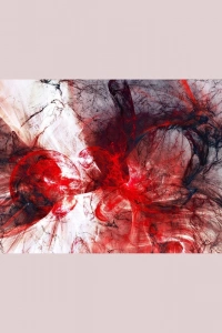 Mavi ve Kırmız Tonlarda Soyut Kanvas Tablo 60 x 120