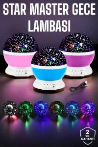 Mavi ve Mor Işıklı Star Master Projeksiyon Lambası