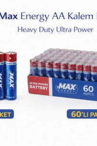 Max Energy AA Kalem Pil 1.5V R6 Heavy Duty Ultra Power 4lü 1 Paket