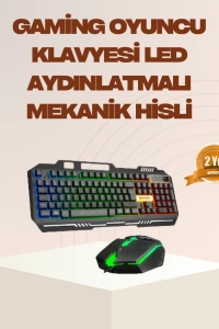 Mekanik LED Klavye Mouse Seti – Yüksek Tepki ve Ergonomi