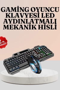 Mekanik LED Klavye Mouse Seti – Yüksek Tepki ve Ergonomi