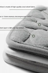 Memory Kaydırmaz Banyo Paspası Gri