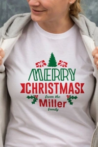 MERRY CHRISTMAS From The Miller Baskılı T-shirt - Beyaz