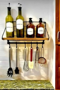 Metal Askılıklı Kahve Köşesi Rafı