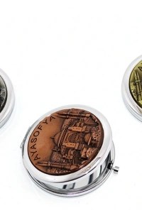 Metal Ayasofya Kabartmalı El Aynası