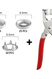 Metal Çıtçıtlı Düğme Pensesi ve Düğmesi (25 Set)