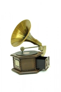 Metal Dekoratif Gramofon