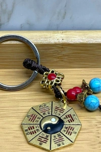 Metal Renkli Yin Yang Anahtarlık