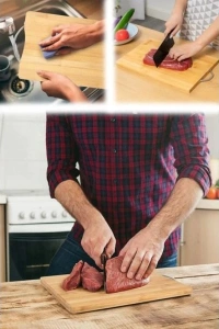 Metal Saplı Bambu Kesim Panosu