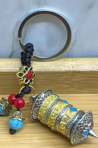 Metal Tibet Şans Çarkı Anahtarlık