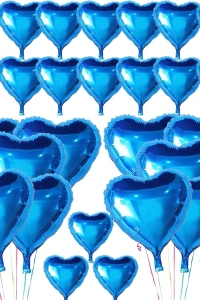Metalize Mavi Kalp Folyo Balon