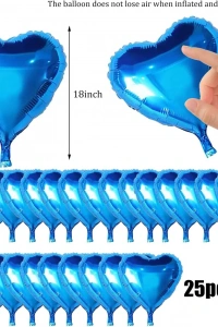 Metalize Mavi Kalp Folyo Balon