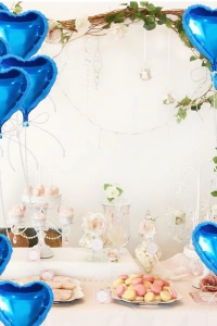 Metalize Mavi Kalp Folyo Balon