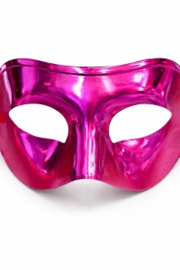 Metalize Parlak Parti Maskesi Pembe Renk 16x7 cm