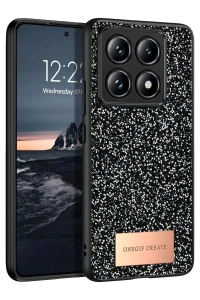 Mi 14T Pro Bright Simli Kapak - Siyah