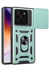 Mi 14T Pro Kılıf Pars Lens Yüzüklü Silikon - Yeşil