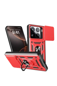 Mi 15 Pro Kılıf Pars Lens Yüzüklü Silikon - Kırmızı