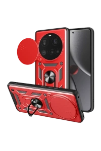Mi 15 Ultra Kılıf Pars Lens Yüzüklü Silikon - Kırmızı