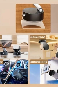 Mıknatıslı Katlanabilir Telefon Tutucu - Torpido ve Cam Uyumlu