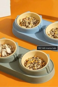 Mikopet Çift Bölmeli Mama ve Su Kabı